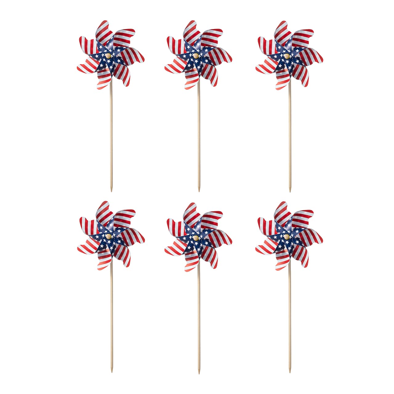 Glitzhome® 24" Stars & Stripes Patriotic Windmills, 6ct.